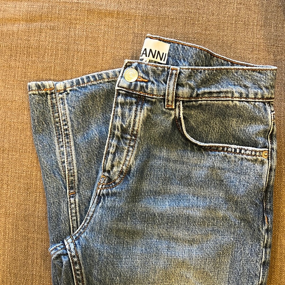 Size 27- Ganni straight leg split hem jeans.